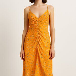Line & Dot Yellow Floral Midi Slip Dress